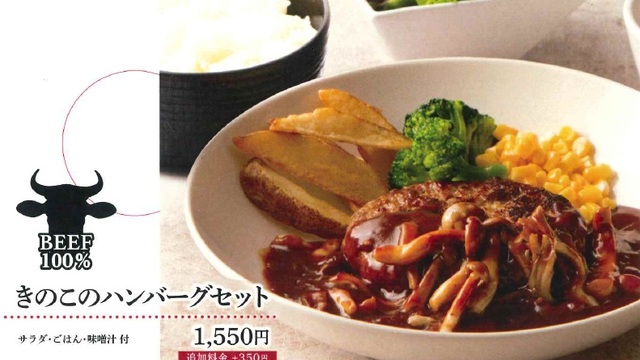 きのこのハンバーグセット
